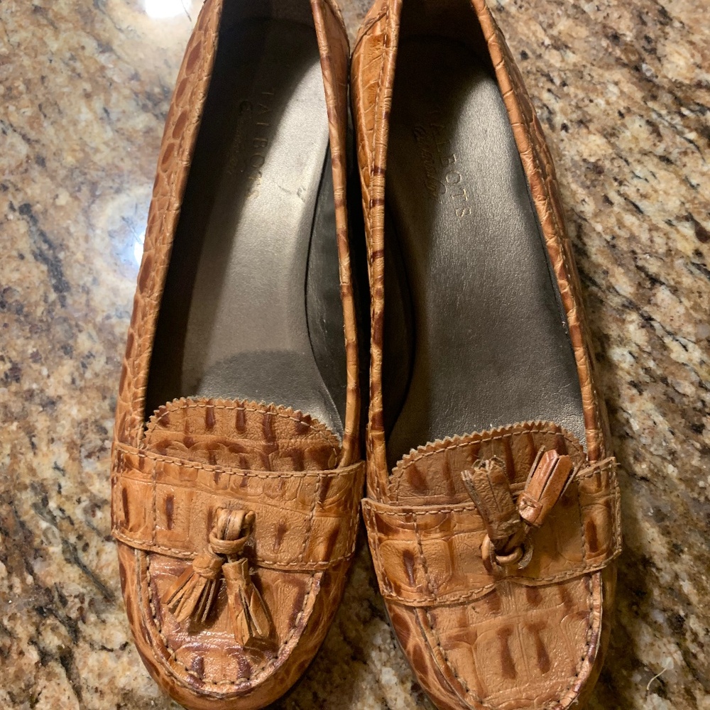 Talbots snake skin loafers
